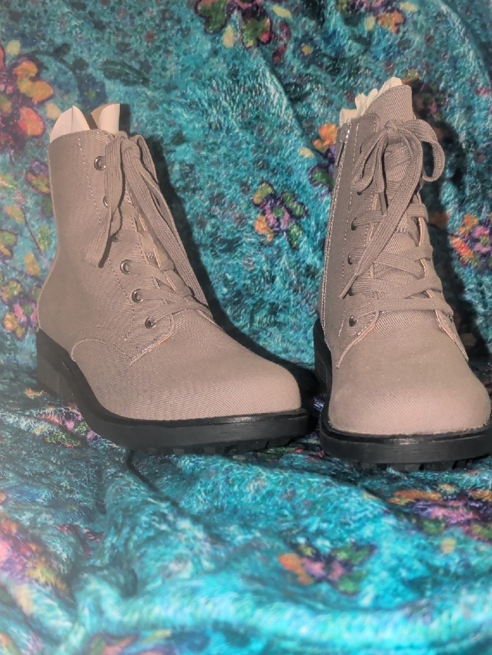 Life Stride , 8. Women’s Taupe Lace-Up Canvas Ankle Boots
